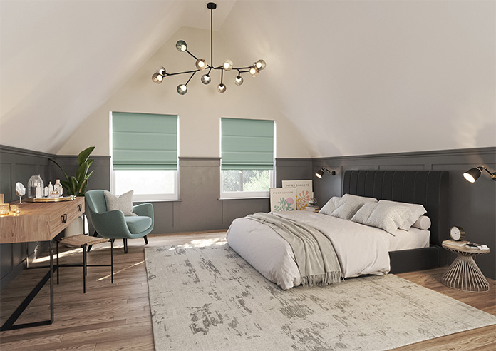Lyra, Sea Salt - Motorised Roman Blind - Image 6